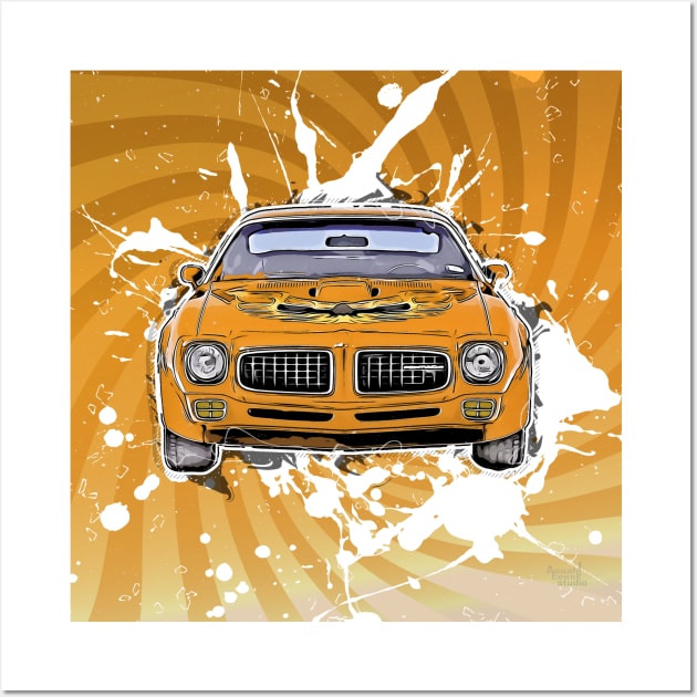 Transam Gold cartoon Wall Art by AaaahEeeekStudio